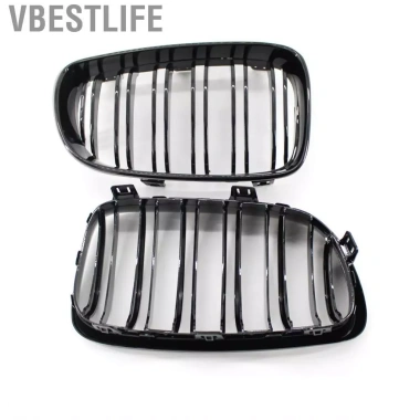VBESTLIFE 2 Chiếc Màu Đen Bóng Hood Thận Lưới Tản Nhiệt Đua Thay Thế Xe BMW 1-Series E81/E87 2.008-2.011
