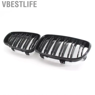 VBESTLIFE 2 Chiếc Màu Đen Bóng Hood Thận Lưới Tản Nhiệt Đua Thay Thế Xe BMW 1-Series E81/E87 2.008-2.011