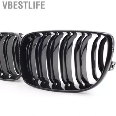 VBESTLIFE 2 Chiếc Màu Đen Bóng Hood Thận Lưới Tản Nhiệt Đua Thay Thế Xe BMW 1-Series E81/E87 2.008-2.011