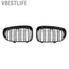 VBESTLIFE 2 Chiếc Màu Đen Bóng Hood Thận Lưới Tản Nhiệt Đua Thay Thế Xe BMW 1-Series E81/E87 2.008-2.011 6