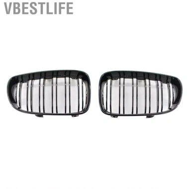 VBESTLIFE 2 Chiếc Màu Đen Bóng Hood Thận Lưới Tản Nhiệt Đua Thay Thế Xe BMW 1-Series E81/E87 2.008-2.011