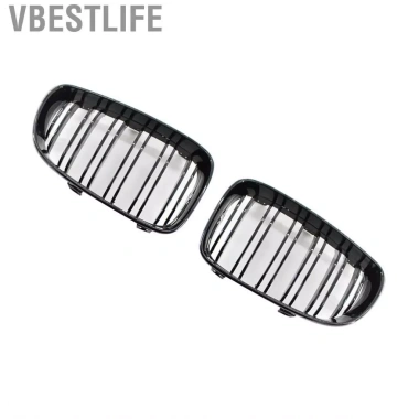 VBESTLIFE 2 Chiếc Màu Đen Bóng Hood Thận Lưới Tản Nhiệt Đua Thay Thế Xe BMW 1-Series E81/E87 2.008-2.011