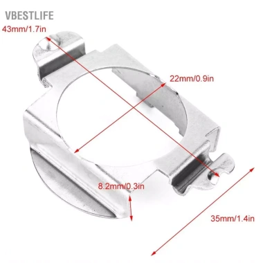 VBESTLIFE 2 Đèn LED H7 Thép Không Gỉ Bạc Giữ Giá Đỡ C240 - Kẹp Phụ Kiện Ô Tô