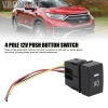 VBESTLIFE 4 Cực 12V Công tắc nút nhấn LED đèn báo nền cho Fog DRL Light Bar - Thích hợp City, Fit, Jazz, HR, Vezel 3