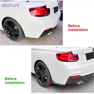 VBESTLIFE Bảo vệ cản sau cho 2 Series F22/F23 Sport 2.015‑2.019 - Lip Splitter Body Kit Aerodynamic Đen sáng giảm giá 21%