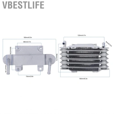 VBESTLIFE Bộ tản nhiệt 8mm làm mát dầu động cơ xe máy 50cc-250cc - Công suất cao, hiệu suất tối ưu