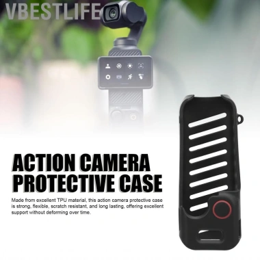 VBESTLIFE Bohemia-VN Rastky Case TPU ShockProof cho Action Camera và Dây đeo cổ tay đen 3 lớp bảo vệ 5