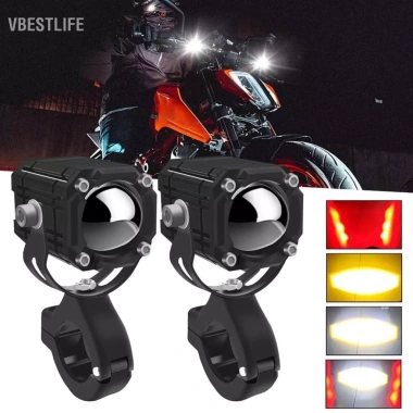 VBESTLIFE Đèn LED 12.000LM 2 chiếc – 4 chế độ, chống nước, xe máy, tải, rơ moóc