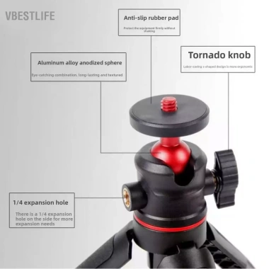 VBESTLIFE EBTOOLS 25,5cm Gậy selfie 360 chân 1/4 cầm trượt màu đen - 181.500 VND 7