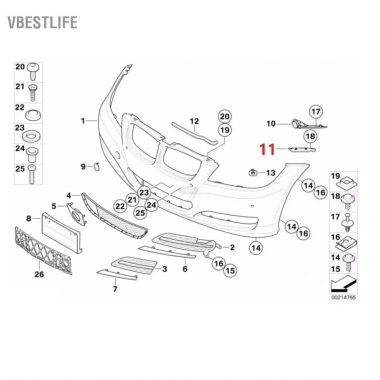 VBESTLIFE Giá đỡ cản trước kim loại cho BMW 3 Series E90/E91 2.006-2.012 - Giá ưu đãi 194.700 VND