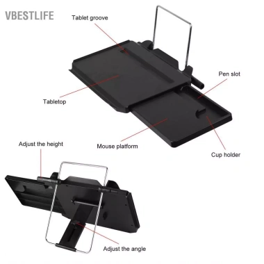 VBESTLIFE Khay Đựng Trên Vô Lăng Ô Tô Điều Chỉnh, Tựa Đầu Ghế Sau, Ngăn Kéo, Khe Tablet, Giá Đựng Cốc: Tiện Lợi Cho Làm Việc và Ăn Uống