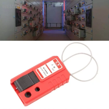 VBESTLIFE Khóa cáp Tagout Saluaqui thép không gỉ điều chỉnh cách điện công nghiệp màu đỏ - Giá ưu đãi 130.900₫