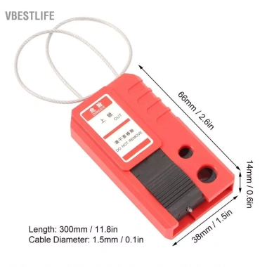 VBESTLIFE Khóa cáp Tagout Saluaqui thép không gỉ điều chỉnh cách điện công nghiệp màu đỏ - Giá ưu đãi 130.900₫
