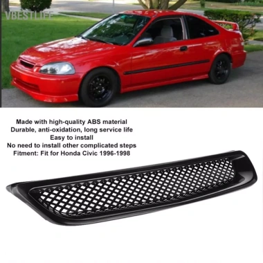 VBESTLIFE Lưới tản nhiệt phía trước cho 1.996 1.998 JDM Thay thế trực tiếp nâng cấp lưới khe hút 2