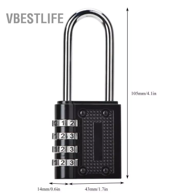 VBESTLIFE Nannday Khóa Mã 4 Chữ Số Đen Bảo Mật Cho Cửa Cửa Sổ Tủ Vali Hộp Dụng Cụ 97.900