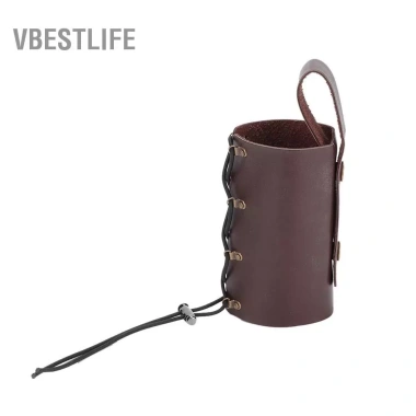 VBESTLIFE Người giữ cốc xe máy Fydun PU Leather - Điều chỉnh chai nước, màu nâu 7