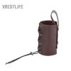 VBESTLIFE Người giữ cốc xe máy Fydun PU Leather - Điều chỉnh chai nước, màu nâu 9