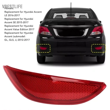 VBESTLIFE Ốp phản quang cản sau đỏ - Thay thế sốc cho Accent LE SE, 115.500₫ 6