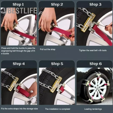 VBESTLIFE Tbest 2 Xích Tuyết Chống Trượt Lốp SUV Xe Tải 205‑225mm Thép Mangan 4 VBESTLIFE Tbest 2 Xích Tuyết Chống Trượt Lốp SUV Xe Tải 205‑225mm Thép Mangan 4