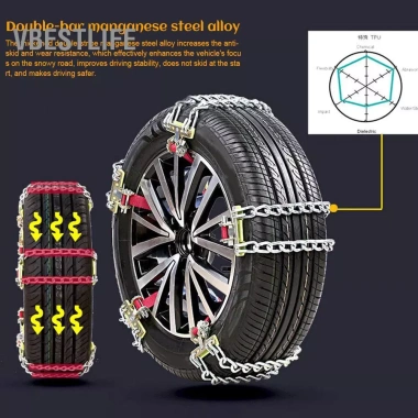 VBESTLIFE Tbest 2 Xích Tuyết Chống Trượt Lốp SUV Xe Tải 205‑225mm Thép Mangan