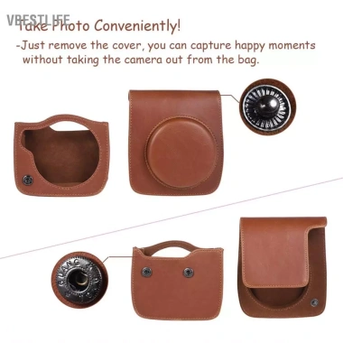 VBESTLIFE Túi Bảo Vệ Da Vintage Dây Đeo Cho Fujifilm Instax Mini 90 Phim Tức Thì 6