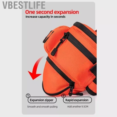 VBESTLIFE Túi đeo hông chống nước, dung tích lớn, dây điều chỉnh, màu cam, nam - đi bộ, chạy