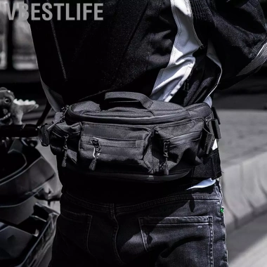 VBESTLIFE Túi đeo hông chống nước, dung tích lớn, dây điều chỉnh, màu cam, nam - đi bộ, chạy
