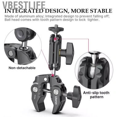 VBESTLIFE Ulanzi R094 Giá đỡ bóng siêu kẹp đa chức năng hợp kim nhôm đầu bi xoay 360 độ kép 1/4-3/8 inch chịu tải 1,5kg giá chỉ 385.000 VND