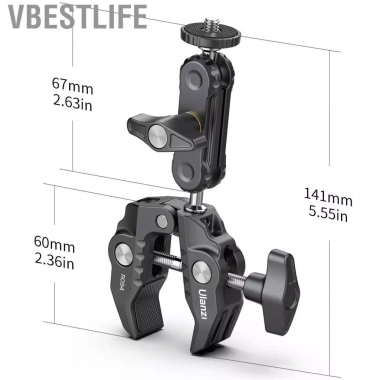 VBESTLIFE Ulanzi R094 Giá đỡ bóng siêu kẹp đa chức năng hợp kim nhôm đầu bi xoay 360 độ kép 1/4-3/8 inch chịu tải 1,5kg giá chỉ 385.000 VND