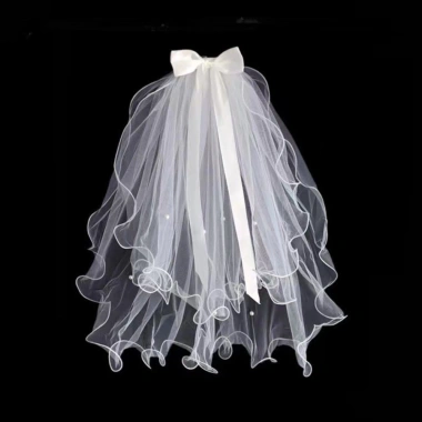 Veil Trắng Lãng Mạn Nơ Phồng - Phụ Kiện Cô Dâu Đám Cưới, Giá 39.600 VND 7 Veil Trắng Lãng Mạn Nơ Phồng - Phụ Kiện Cô Dâu Đám Cưới, Giá 39.600 VND 7