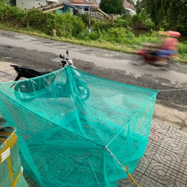 Vèo mùng nuôi cá Cở Lớn 2m cao, tráng 4x4 đến 4x8m, 3x3 đến 3x8m, 2x2 đến 2x8m, có nắp đậy, giá 170.000đ 8