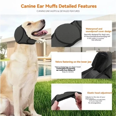 VERGE Earmuff giảm tiếng ồn cho chó - Vỏ tai điều chỉnh, cách âm, chống nước, bảo vệ thính giác, làm dịu