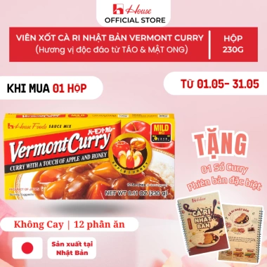 Vermont Curry Không Cay 230g Vị Táo Mật Ong - Viên Xốt Nhật Bản 12 Phần 99k