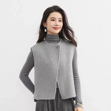 Vest len cổ tròn nữ màu xám phong cách mới thời trang xuân thu, giá 244.619 đồng