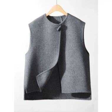 Vest len cổ tròn nữ màu xám phong cách mới thời trang xuân thu, giá 244.619 đồng