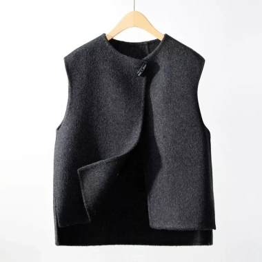 Vest len cổ tròn nữ màu xám phong cách mới thời trang xuân thu, giá 244.619 đồng