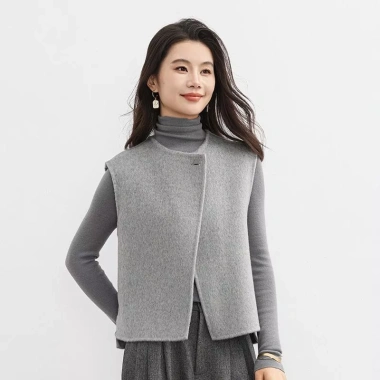 Vest len cổ tròn nữ màu xám phong cách mới thời trang xuân thu, giá 244.619 đồng