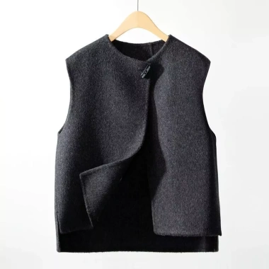 Vest len cổ tròn nữ màu xám phong cách mới thời trang xuân thu, giá 244.619 đồng