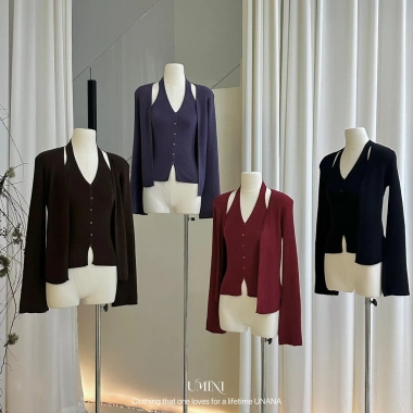 Vest len dệt kim sang trọng cổ chữ V, form ôm, thời trang - Giá ưu đãi 117.612₫