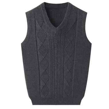 Vest len nam thu đông cổ chữ V màu trơn, dệt kim dày - Giá chỉ 312.683₫ 7