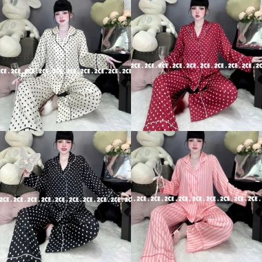 Vest lụa mịn tay dài, phom rộng 6 nút - Bộ pijama cho phụ nữ, giá ưu đãi 279.000₫ 4 Vest lụa mịn tay dài, phom rộng 6 nút - Bộ pijama cho phụ nữ, giá ưu đãi 279.000₫ 4