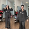 Vest lụa mịn tay dài, phom rộng 6 nút - Bộ pijama cho phụ nữ, giá ưu đãi 279.000₫ 6