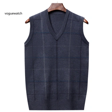 Vest nam áo len không tay kẻ sọc mềm mại, cổ V, phù hợp trung niên - giảm 23% 7 Vest nam áo len không tay kẻ sọc mềm mại, cổ V, phù hợp trung niên - giảm 23% 7