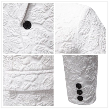 Vest nam vintage hoa hồng jacquard 3D cho dạ hội và tiệc cưới giảm giá 5
