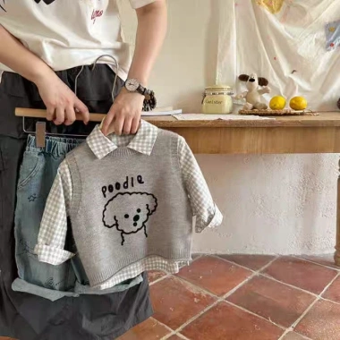 Vest trẻ em thêu giản dị v cổ xoắn thời trang dệt kim – Giá chỉ 163.404₫, giảm 21% 7