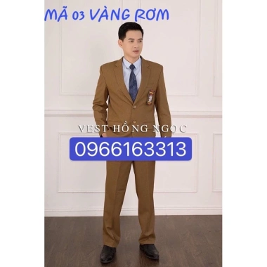 Vest Trung Niên Nam Cao Cấp Hồng Ngọc - Bộ Comple Vải Nhập Khẩu kèm Canavat, chỉ 850.000₫ 5