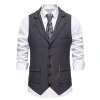 Vest Tweed Retro phong cách châu Âu, cổ áo xương cá, phù hợp mọi giới tính 2