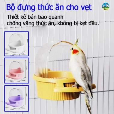 Vẹt Ăn Nước Uống Tròn Treo Lồng Chống Bắn Thiết Kế ABS - Đồ Dùng Chim Giá Tốt