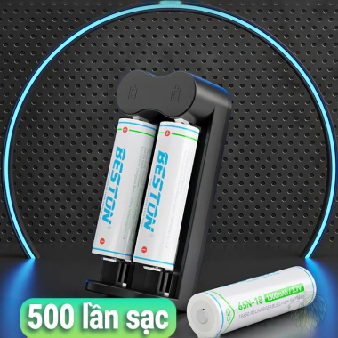 Vỉ 02 Pin sạc Lithium 18.650 1.800mAh đầu nhọn Beston - Pin dung lượng thực, dùng cho đèn pin, radio, quạt - 35.000 VND