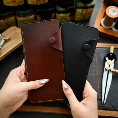 Ví 1 Ngăn Siêu Nhỏ Gọn Minimalist Da Bò Cao Cấp Nhập Khẩu Cúc Bấm Lợi 339.000 VND 2